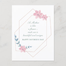 Geometrisk Blommigt-postkort för Helgdag Mors dag Helg Vykort