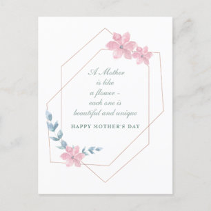 Geometrisk Blommigt-postkort för Helgdag Mors dag Helg Vykort