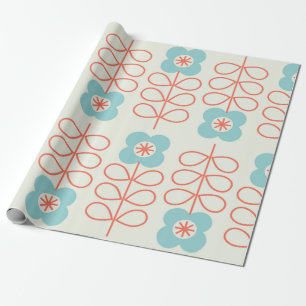 Geometrisk blommigt sömlös mönster. Nordiska stil. Presentpapper