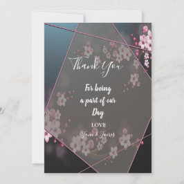 Geometrisk Blommigt tack för Cherry Blommar Inbjudningar