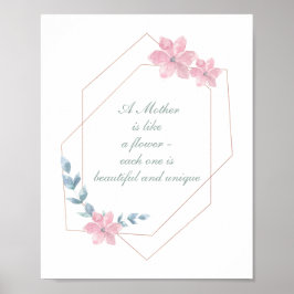 Geometrisk Blommigt Vacker Mor-citat Poster