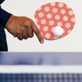 Geometrisk blommigts branddesign korallbakgrund pingisracket