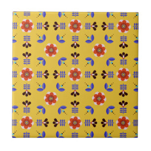 Geometrisk blommönster för skandinavisk stil kakelplatta