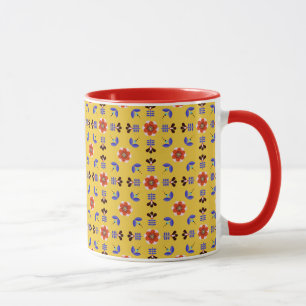 Geometrisk blommönster för skandinavisk stil mugg