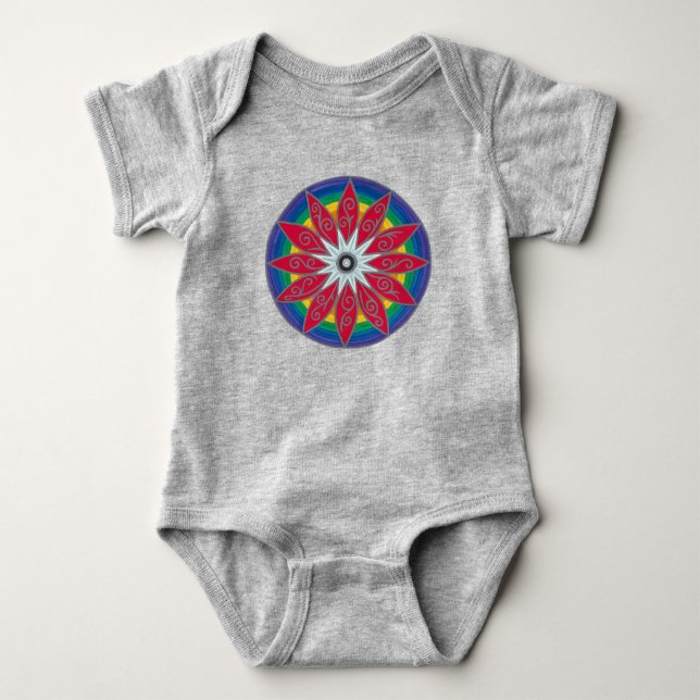Geometrisk blomster piñata mandala  t shirt (Framsida)