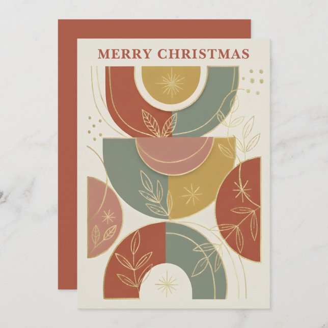 Geometrisk Boho jul Julkort (Fram/baksida)