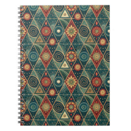 Geometrisk Boho Mandala Triangel Design Mönster Ko Anteckningsbok