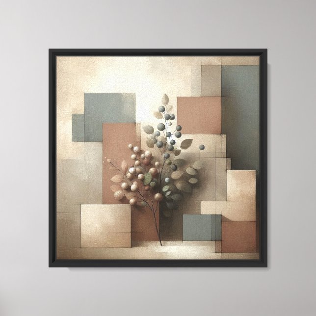 Geometrisk botanisk Abstrakt Canvastryck (Framsida)