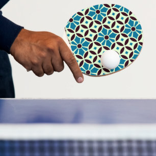 Geometrisk bricka i Barcelonastjärna för vintage B Pingisracket