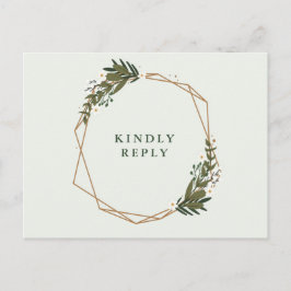 Geometrisk bröllop OSA av andedräkt i blommigt Vykort