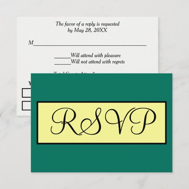 Geometrisk Bröllop OSA för tropisk Grönt Kort (Fram/baksida)