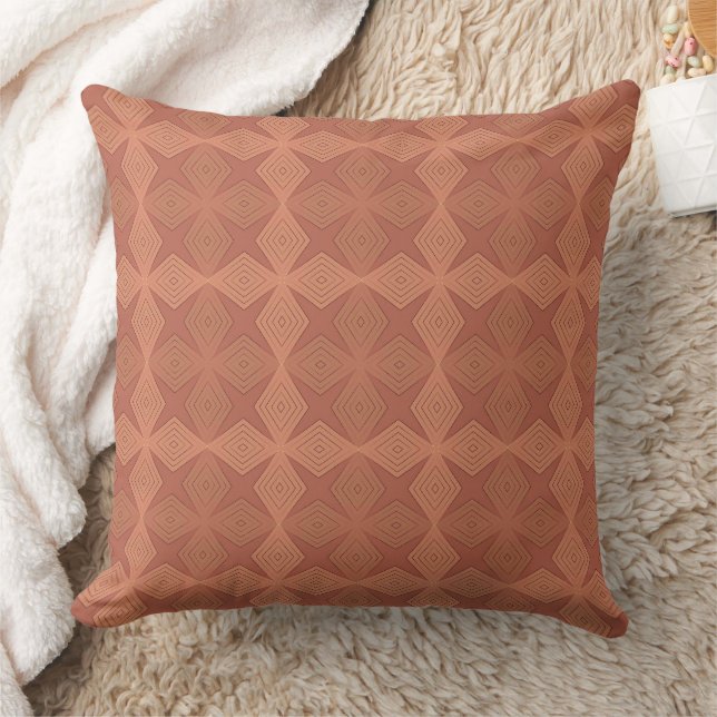 Geometrisk brun terrakotta art deco kudde (Filt)