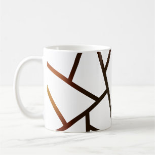 geometrisk brunt och svart linjermönstermugg kaffemugg