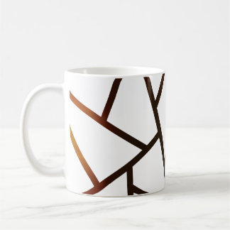 geometrisk brunt och svart linjermönstermugg kaffemugg