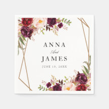 geometrisk burgundröd och blommigt