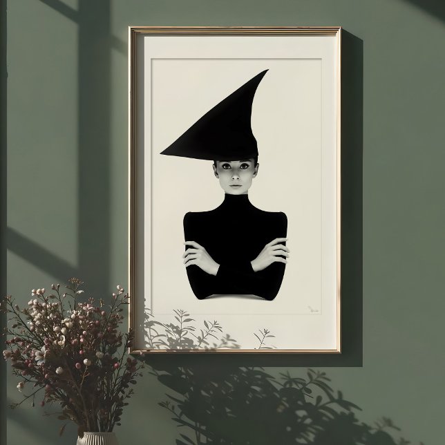 Geometrisk Chic: Monokromt Elegance Porträtt Poster (Skapare uppladdad)