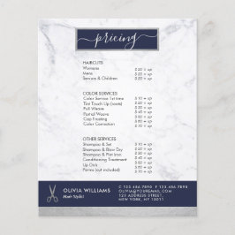 Geometrisk Chic Silver Sax Marmor Frisörsalong Flygblad