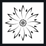 Geometrisk Daisy II, Poster<br><div class="desc">Svart och vit enkelhet. Geometrisk illustration med daisy. Anpassadet färg i bakgrunden</div>