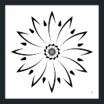 Geometrisk Daisy II, Poster<br><div class="desc">Svart och vit enkelhet. Geometrisk illustration med daisy. Anpassadet färg i bakgrunden</div>