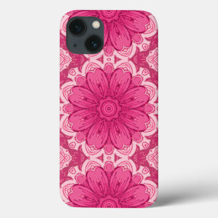 Geometrisk Daisy Mönster i Coral och Pastel Rosa