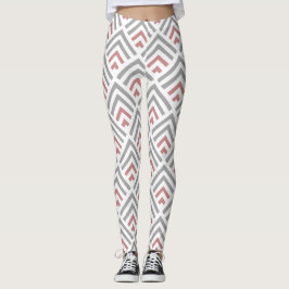 Geometrisk dammig vit modern contemporary leggings