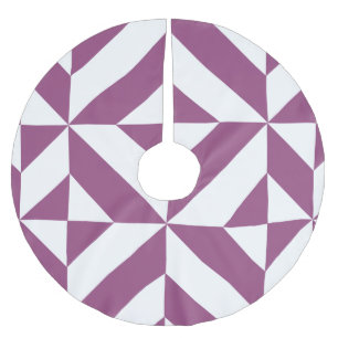 Geometrisk dekokub för varm Lila Julgransmatta Borstad Polyester