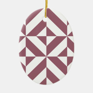 Geometrisk dekokub Mönster i plum Julgransprydnad Keramik