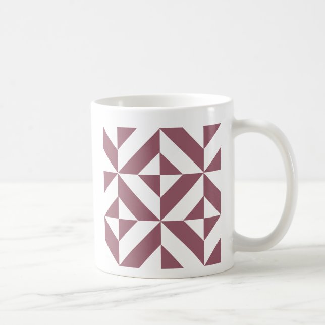 Geometrisk dekokub Mönster i plum Kaffemugg (Höger)