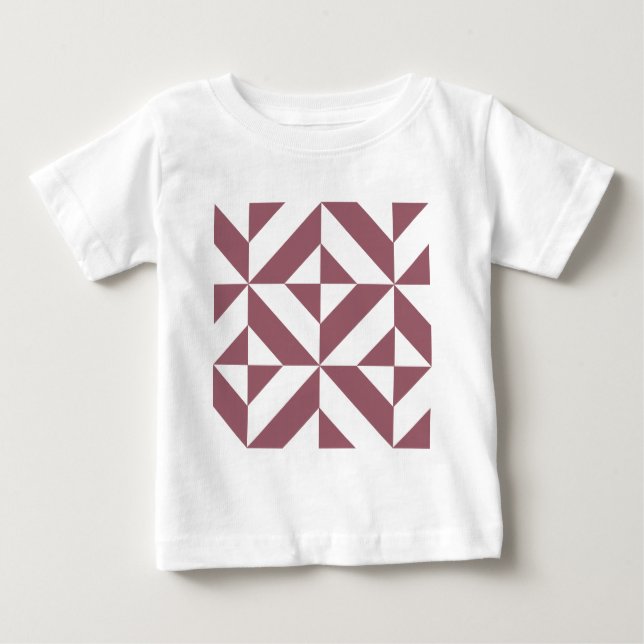 Geometrisk dekokub Mönster i plum T Shirt (Framsida)