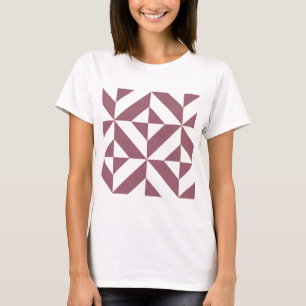 Geometrisk dekokub Mönster i plum Tee Shirt