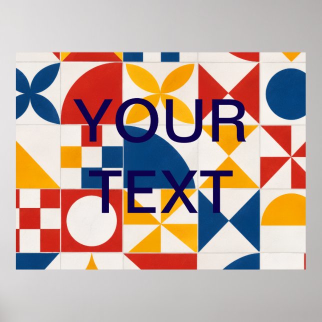Geometrisk Dekorativ ANPASSAD TEXT Poster (Framsidan)