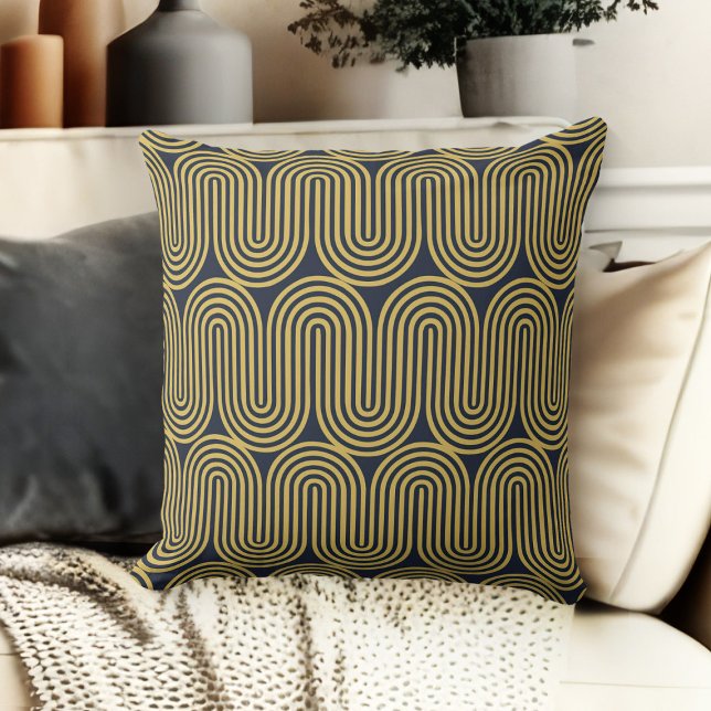 Geometrisk dekorativ dekorativ dekorativ dekorativ kudde (throw pillow for living room geometric couch throw pillow blue and gold)