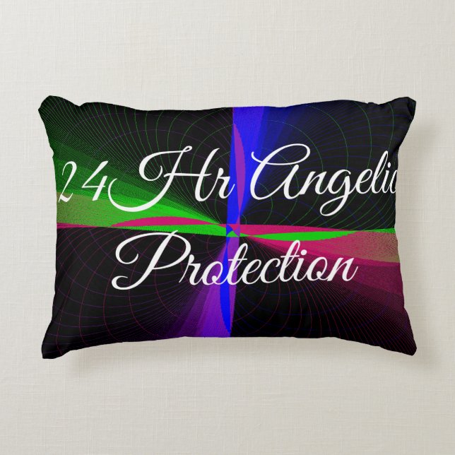 Geometrisk dekorfärg för Angelic Protection Prydnadskudde (Framsidan)