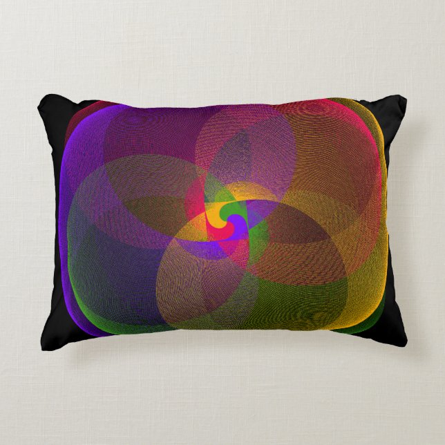 Geometrisk dekorfärg för citrus Färg-blandning Prydnadskudde (Framsidan)