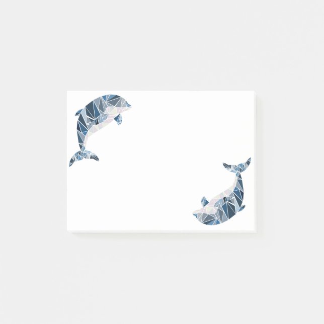 Geometrisk delfin post-it block (Framsida)