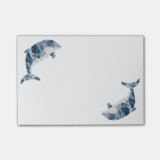 Geometrisk delfin post-it block