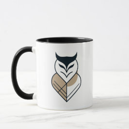 Geometrisk design av ugglelogotyp mugg