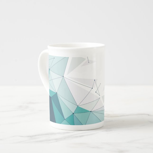 Geometrisk design benporslin mugg (Framsida vänster)
