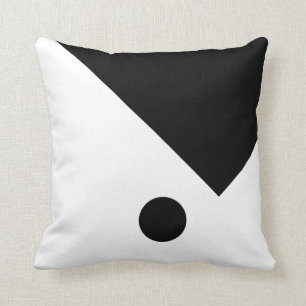 Geometrisk design Cirkeltriangel svart och vit Kudde