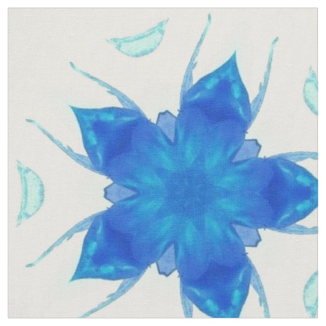 Geometrisk design för Azure-blåblommans safir Tyg (Närbild)