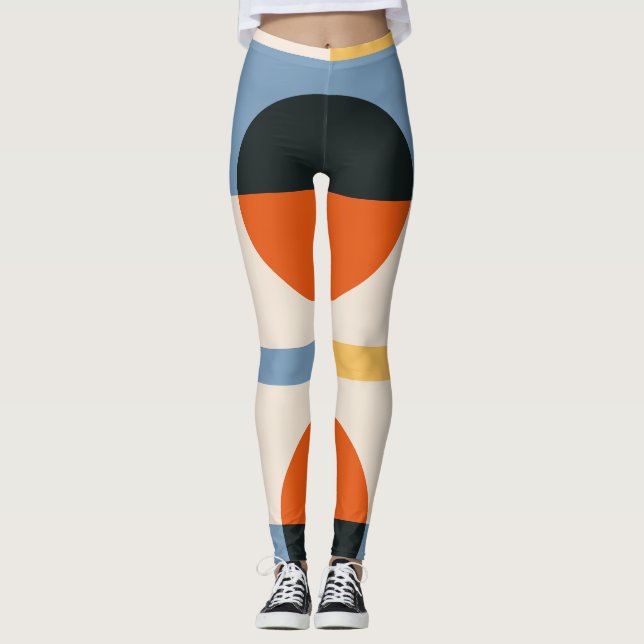 Geometrisk design för flera Färger i abstrakt Leggings (Framsida)