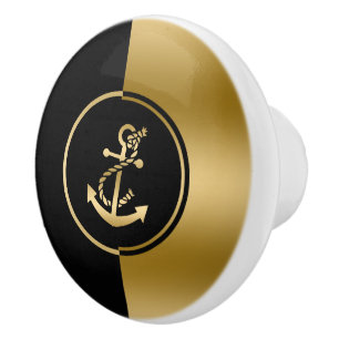 Geometrisk design för guld och svart nautisk båtan knopp