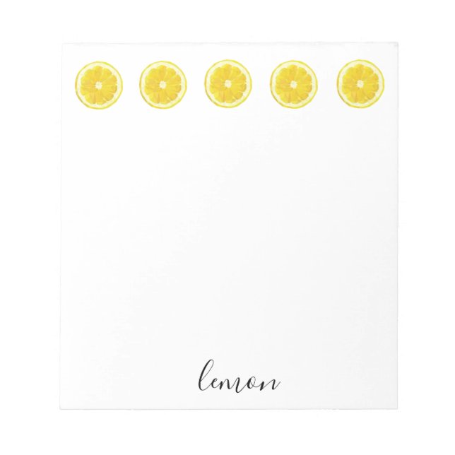 Geometrisk design för Lemon-segment Anteckningsblock (Framsida)