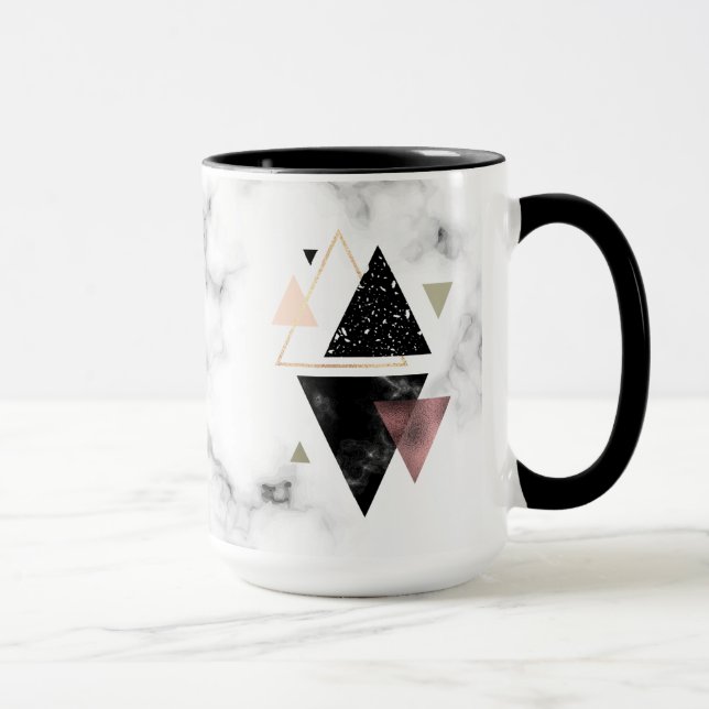 Geometrisk design för metallmarmor mugg (Höger)
