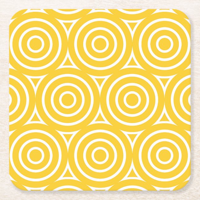 Geometrisk design för mod Retro Stil Underlägg Papper Kvadrat (Framsidan)