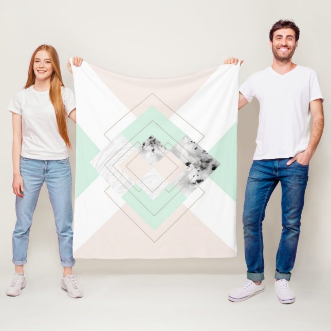 Geometrisk design för modern stil fleecefilt (På plats)