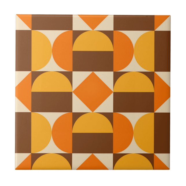 Geometrisk design för Retro Mid Centres Kakelplatta (Framsidan)