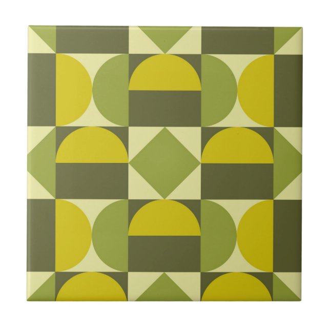 Geometrisk design för Retro Mid Centres Kakelplatta (Framsidan)