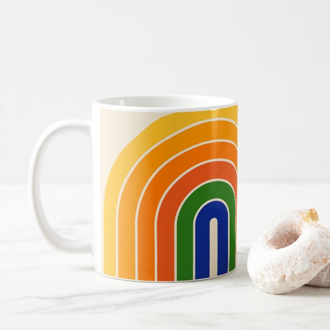 Geometrisk design för Retro Vintage Stil Kaffemugg (Med munk)