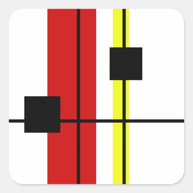 Geometrisk design fyrkantigt klistermärke (Framsida)
